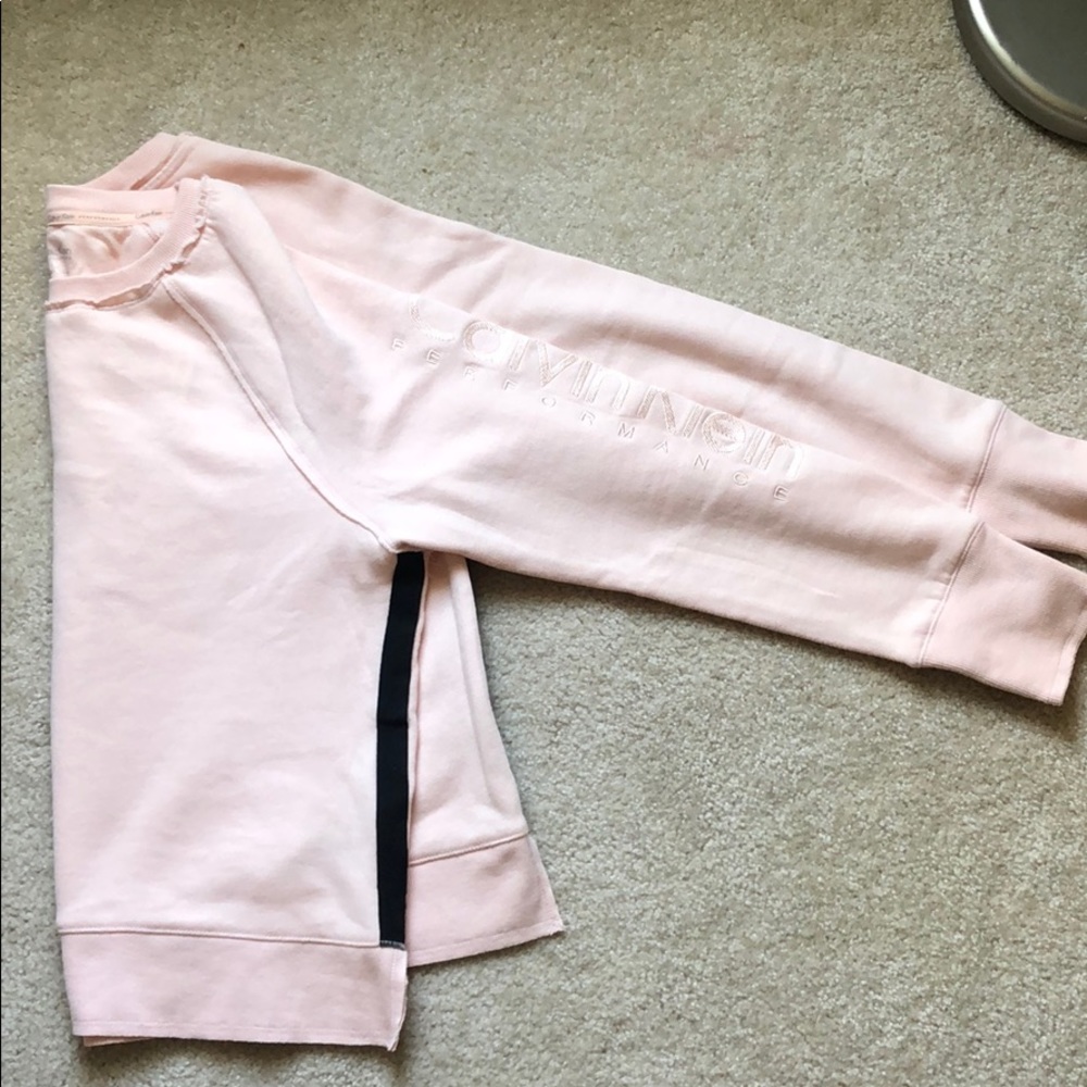 Calvin Klein Pink Sweatshirt with Black Accents